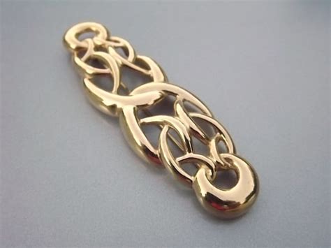 Vintage Givenchy Envelope Gold Tone Brooch Pin 